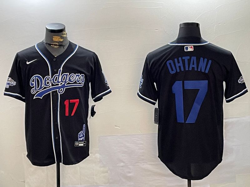 Men Los Angeles Dodgers #17 Ohtani Black Game 2024 Nike MLB Jersey style 12023